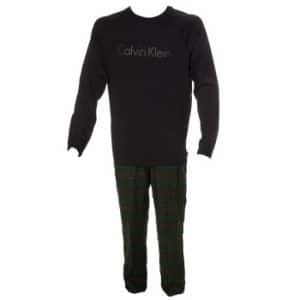 Calvin Klein Holiday PJ Flannel LS Pant Set Sort/Grøn bomuld Large Herre