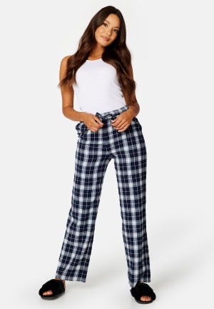 BUBBLEROOM Naya flannel pants Blue / White / Checked 34