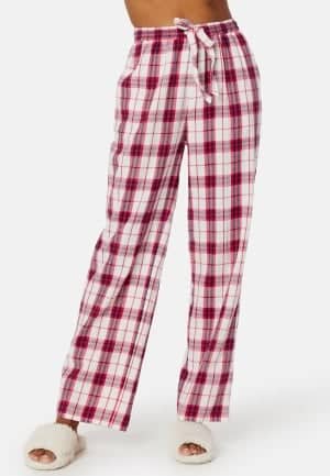 BUBBLEROOM Naya Flannel Pants Dark red / Checked 42