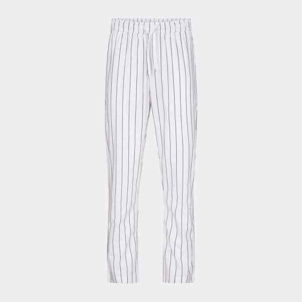 Hvide bambus pyjamasbukser med smalle grå striber fra JBS of Denmark, M