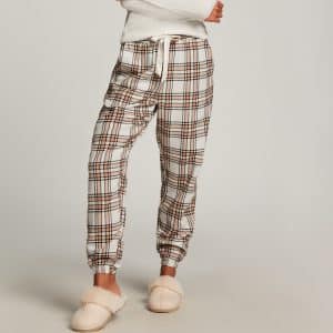 Hunkemöller Flannel Twill Check Natbukser, Farve: Gul Melee, Størrelse: L, Dame