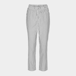 Bambus pyjamasbukser med brede hvide og grå striber fra JBS of Denmark, L