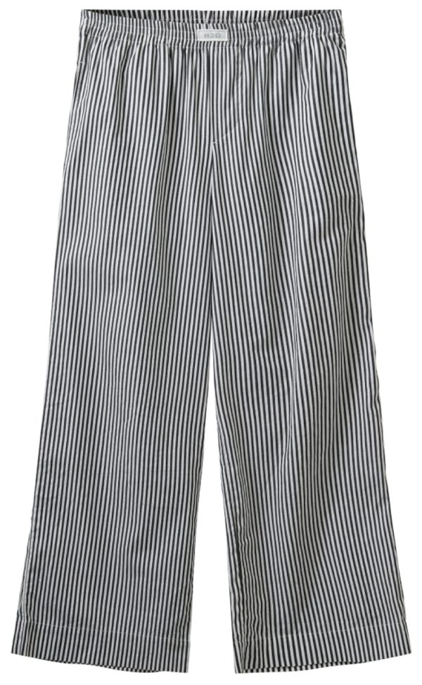 H2O Bukser - Rønne Essential Pajamas - Black/White Stripe