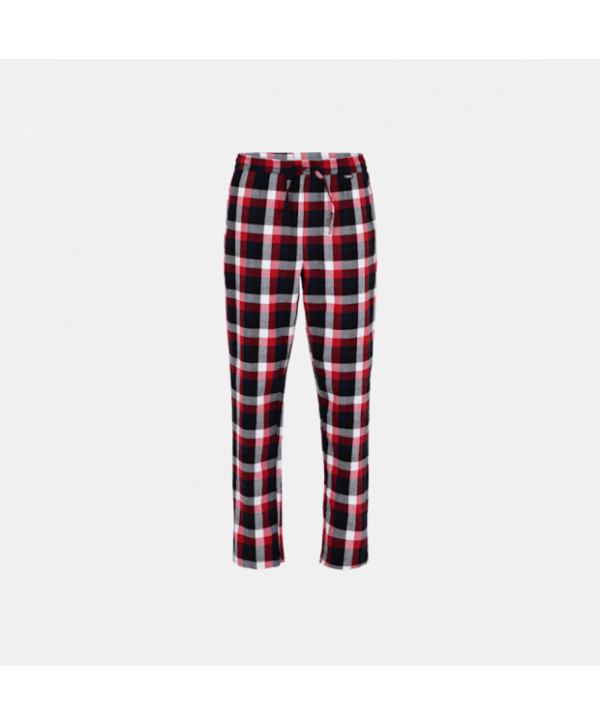 JBS pyjamasbukser i flannel ternet mønster i rød til herre