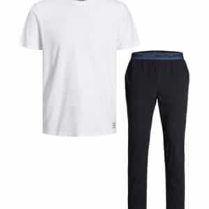 Jack & Jones pyjamas/loungesæt med t-shirt & bukser i hvid til herre.