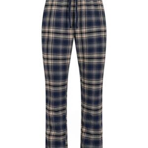 JBS pyjamasbukser i flannel i navy og beige tern til herre
