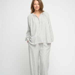 Slow flannel bukser - ecru/moonless night