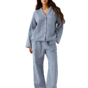 Pyjama Trousers in Soft Seersucker