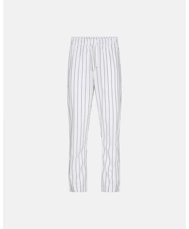 JBS vævede pyjamasbukser i hvid med striber - unisex